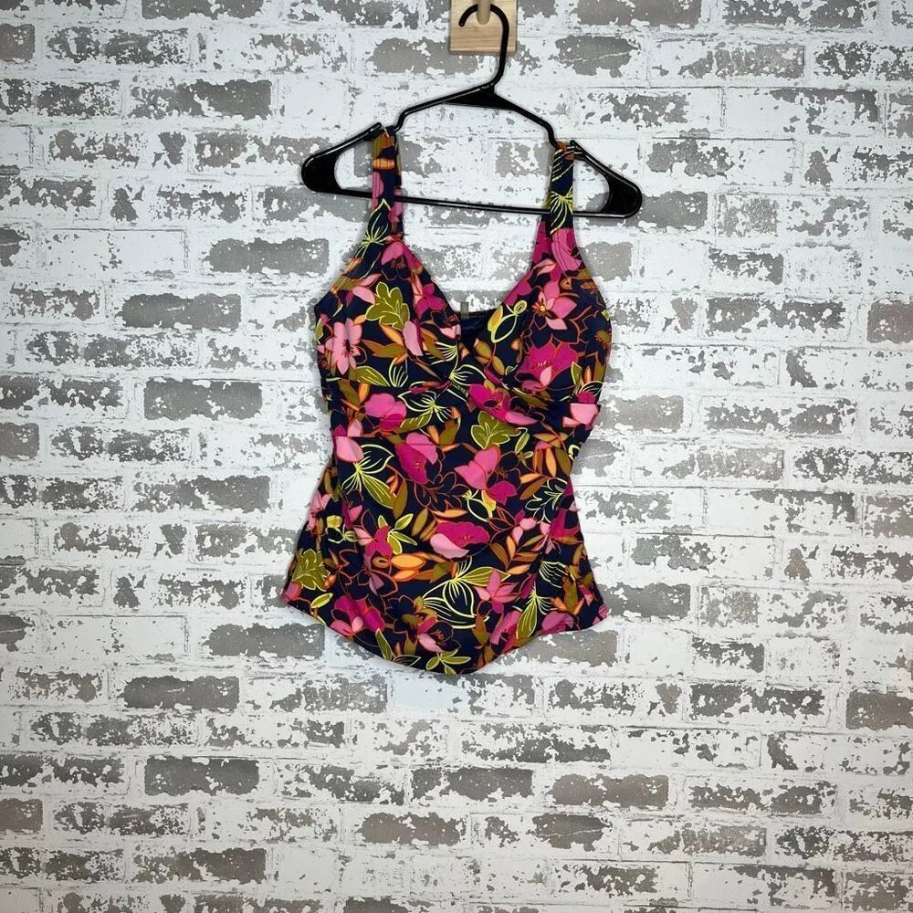 Lands end | women floral tankini swim top padded - Image 6