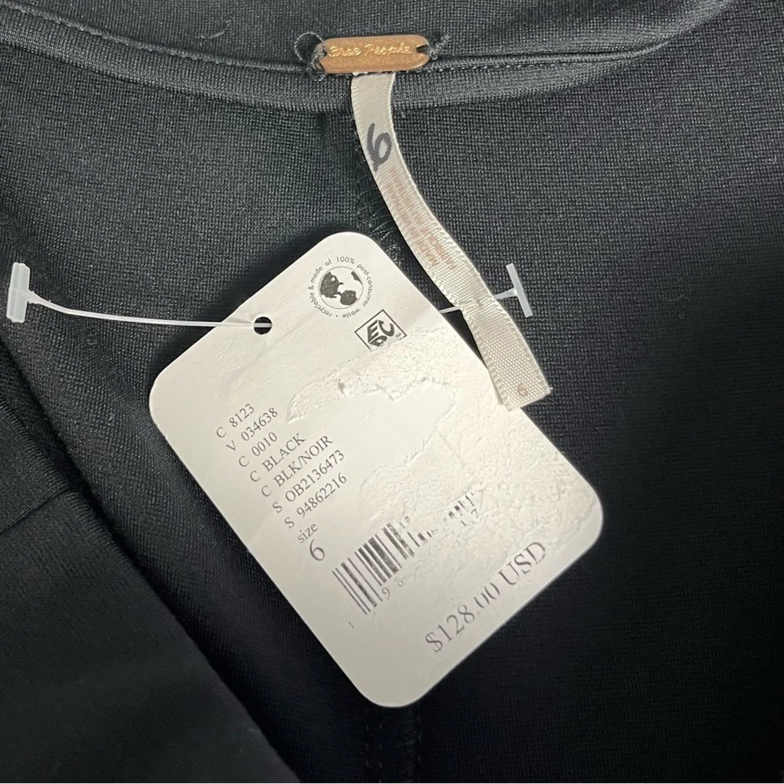 NWT Free People Split Hem Tapered Trouser Black Dress Pants Women’s Size 6 - Image 4