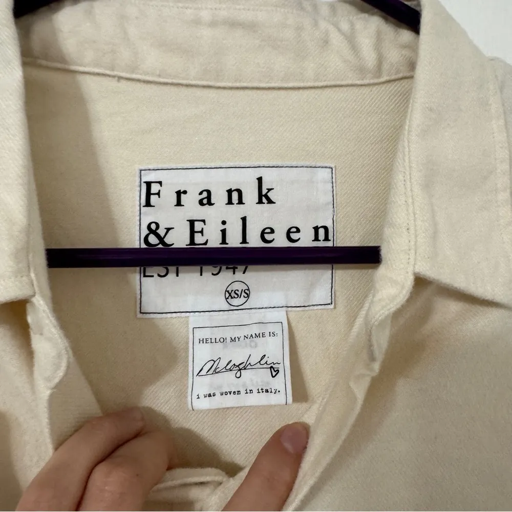 Frank & Eileen XS/Small NWOT McLoghlin Oversize Utility Shirt Vintage White - Image 6