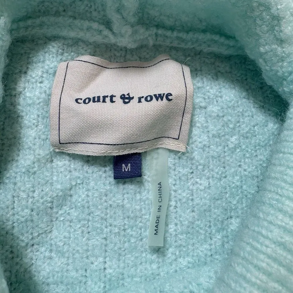 COURT & ROWE‎ Hooded Cable Knit Bennett Sweater Cool Mint Green Size M Size M - Image 3