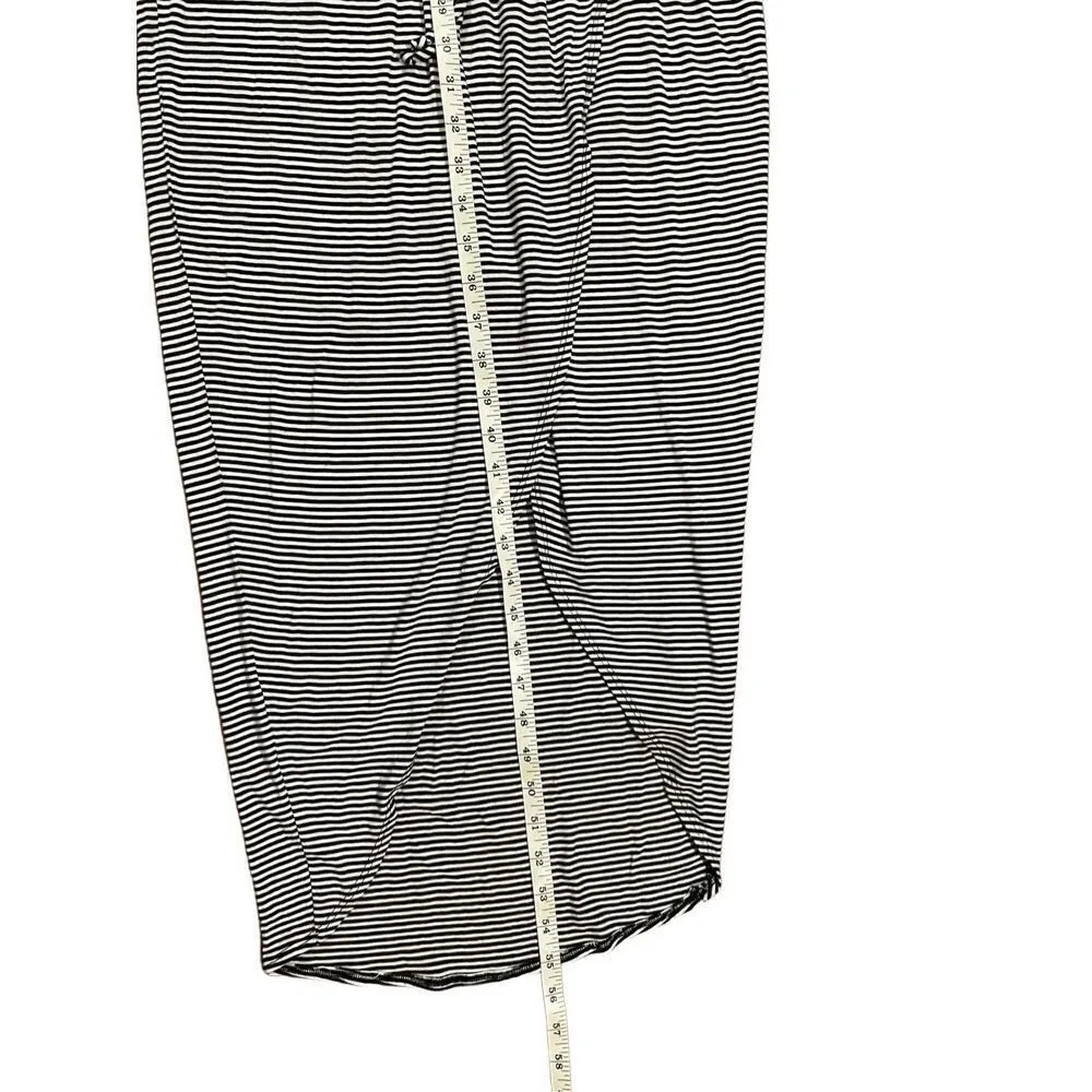 Dolan Left Coast Dress Black White Stripe Knit Cowlknit Midi cowl neck Sleeveles Black - Image 9
