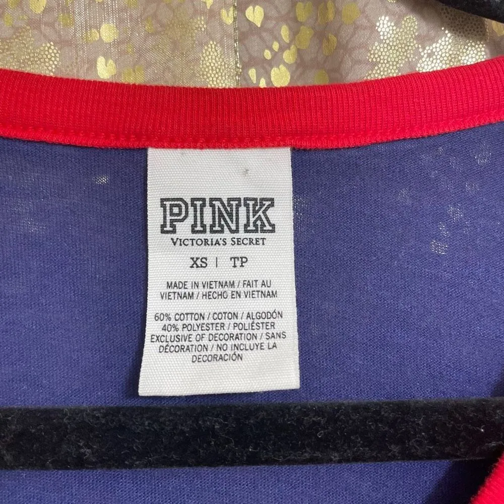 PINK Victoria’s Secret 4th of July Red/White/Blue Sequin Bling Tank Top XS - Image 4