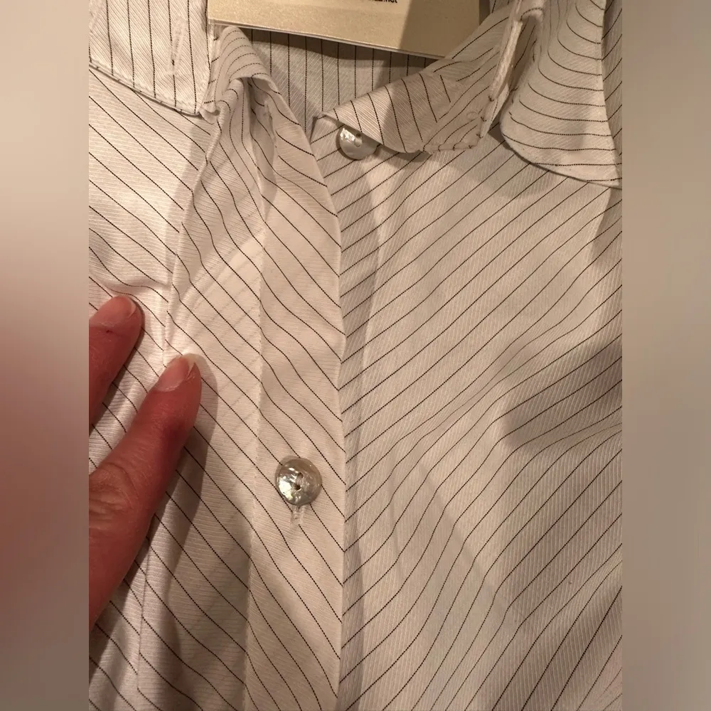 Farinaz Taghavi Mother Pearl Hidden Button Down Collared Extra Long Cuff… Size 14 - Image 10