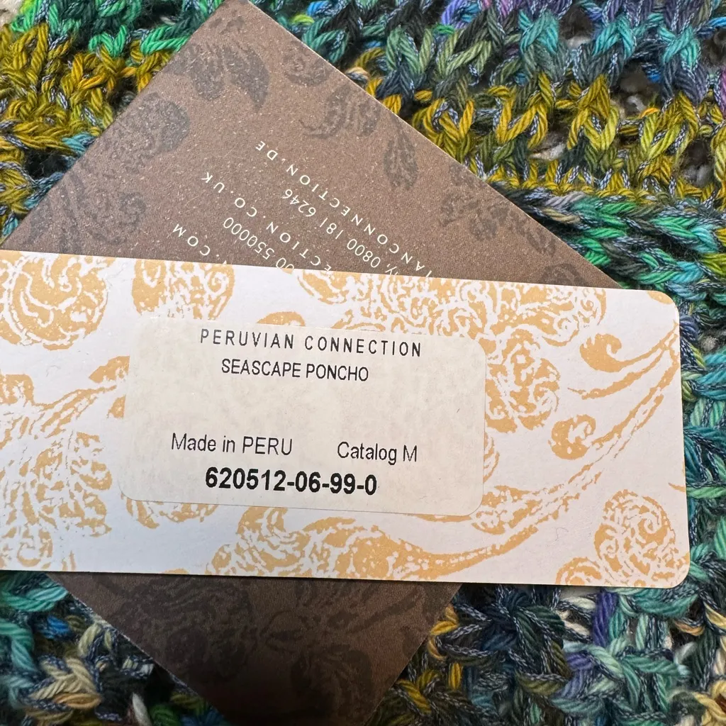 NWT Peruvian Connection Vibrant Knit Poncho - Image 6