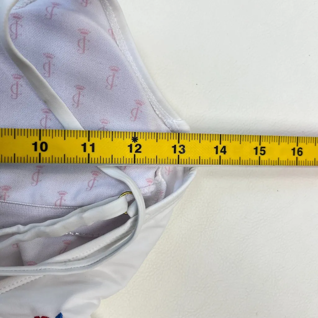 NWOT Juicy Couture 1PC Swimsuit White Embroidered Floral Swimwear Size XS - Image 9