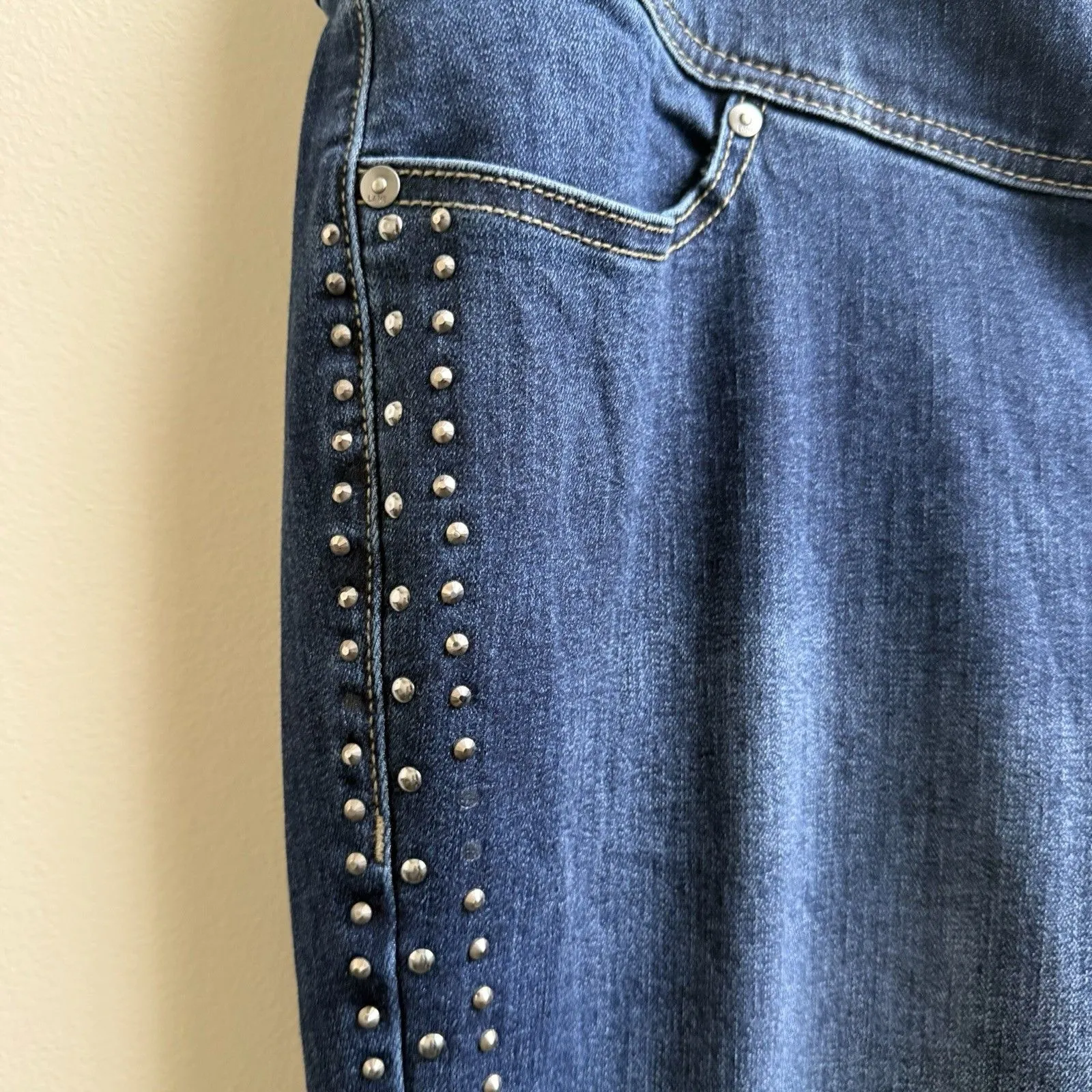 Lane Bryant Studded Tuxedo Side Stripe Signature Fit High Rise Jeggings Size 22 - Image 3