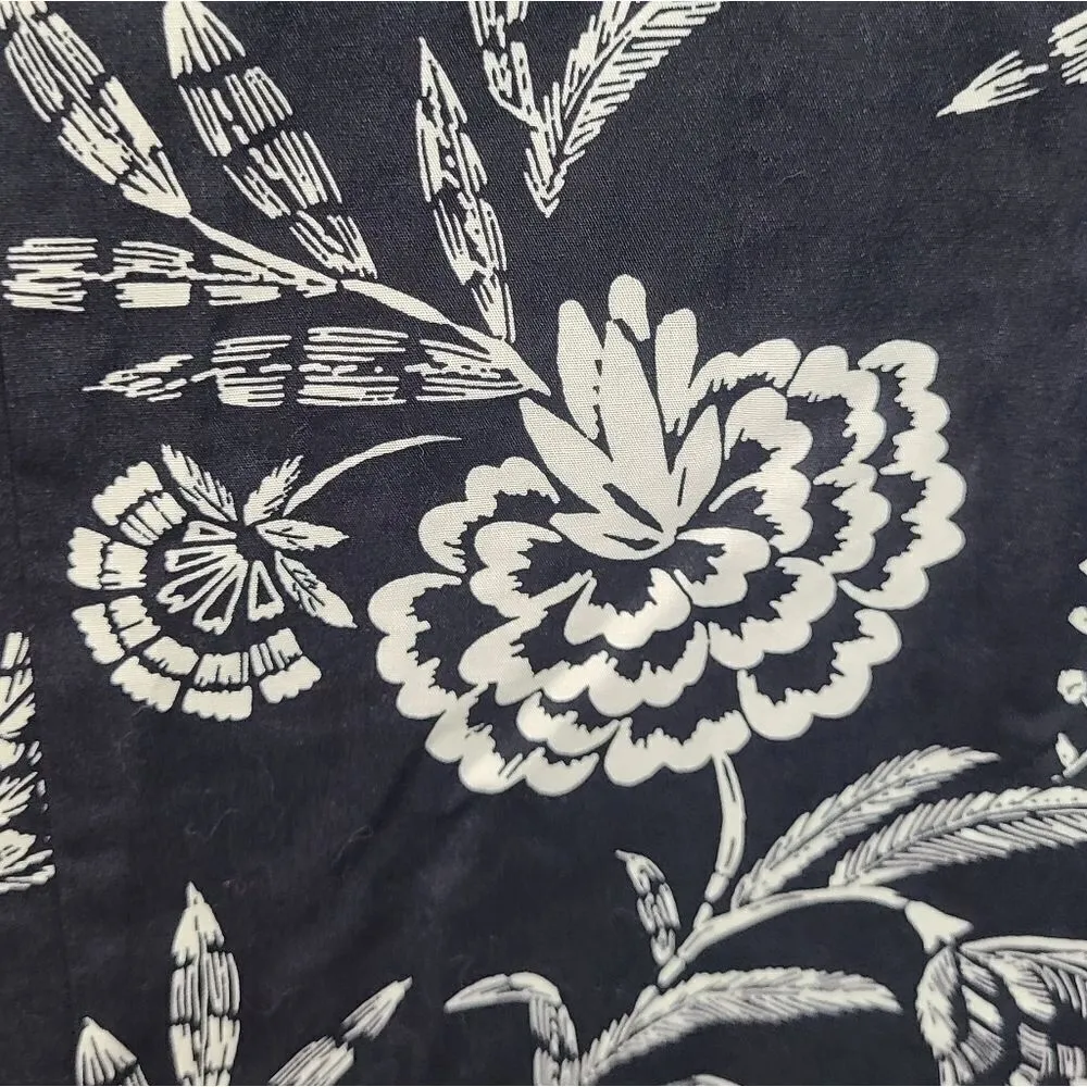 NWOT Land's End Floral Button Up Shirt‎ Size 18P Black - Image 3