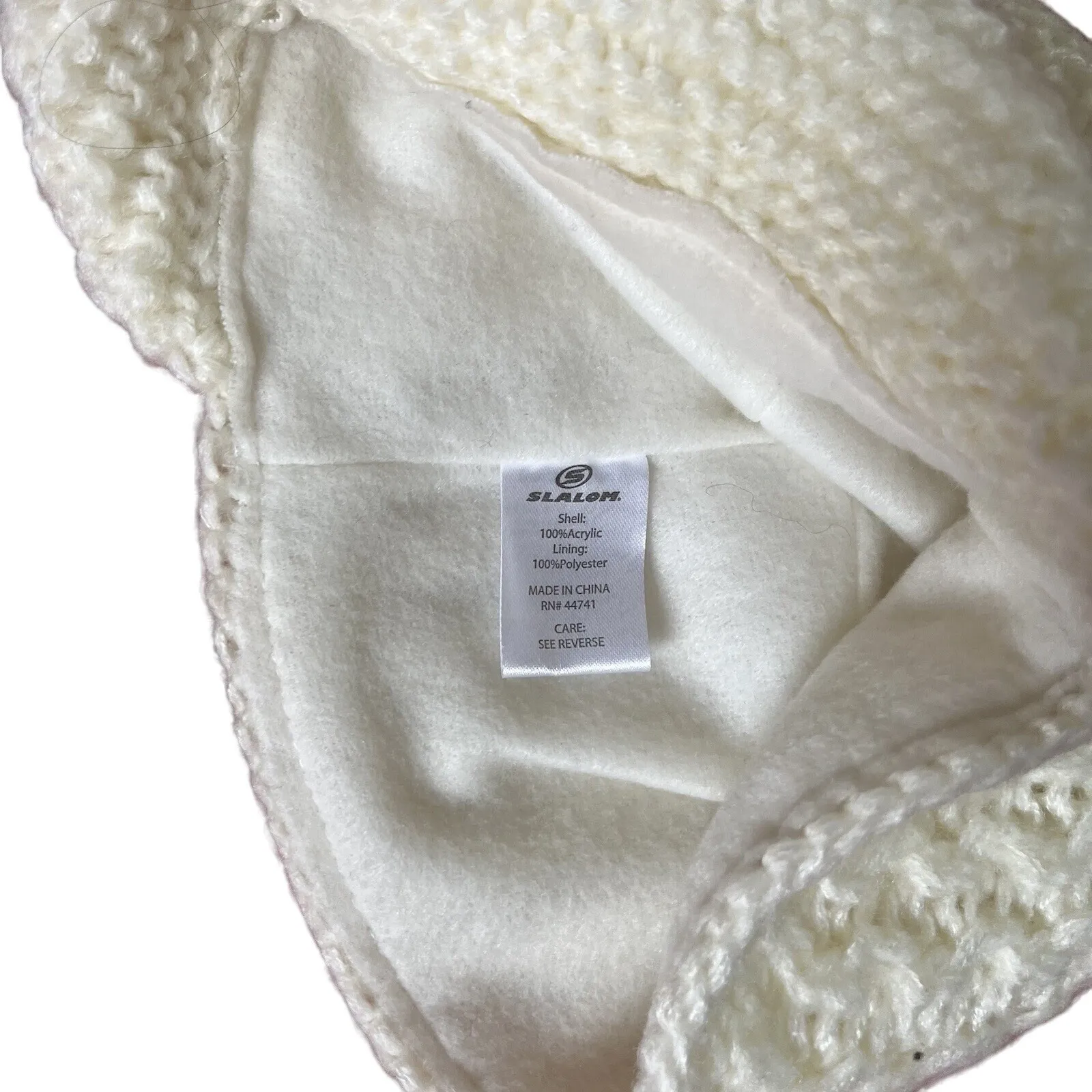 Slalom Women's Knit Ivory Beanie Hat Crochet Winter Slouch Warm Ski Cap - Image 3