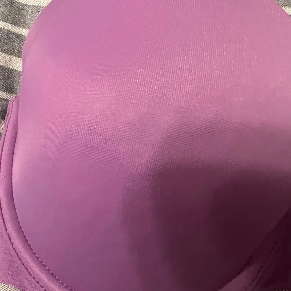 PINK Lilac Purple Wear Everywhere Lightly Lined T-Shirt Logo Band Bra Size 32DD - Image 3