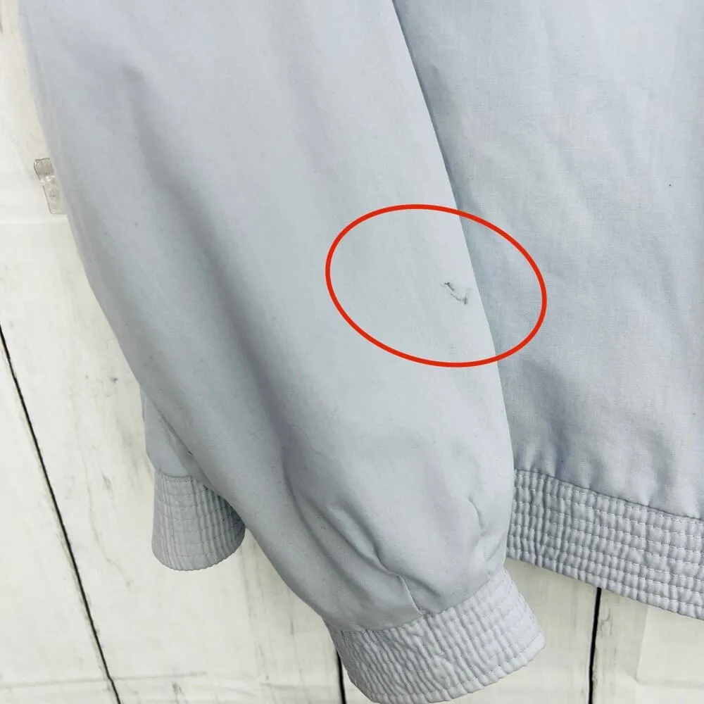 VINTAGE MEDIUM 70s Powder Blue Mock Neck Zip Up Windbreaker Jacket FLEET STREET - Image 7