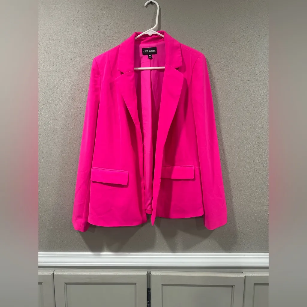 Steve Madden Payton Blazer Hot Pink Revolve - Image 3