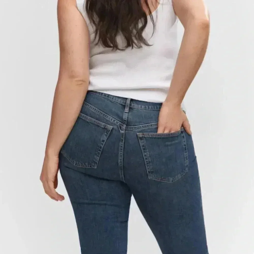 Mango MNG Slim Copped Dark Blue‎ Jeans NWT Plus 16 - Image 7