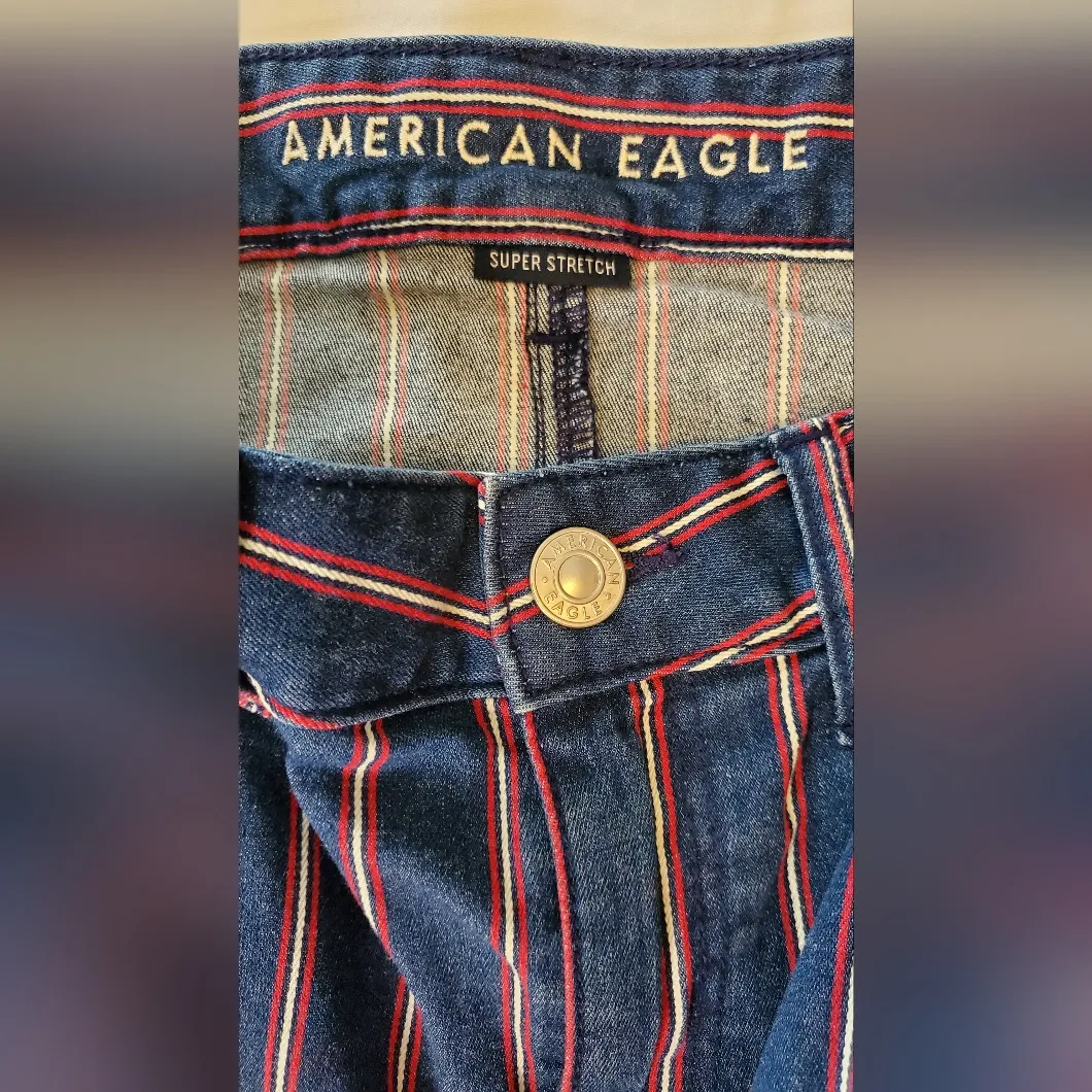 American Eagle Outfitters Blue and Red Mini Skirt Casual Size:8 - Image 2