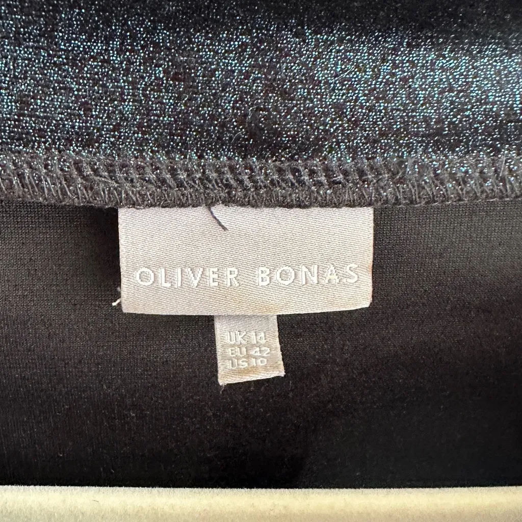 Oliver Bonas Iridescent Mockneck Top, New Years Eve/Holiday, Blue/Green, Size 10 Green - Image 9