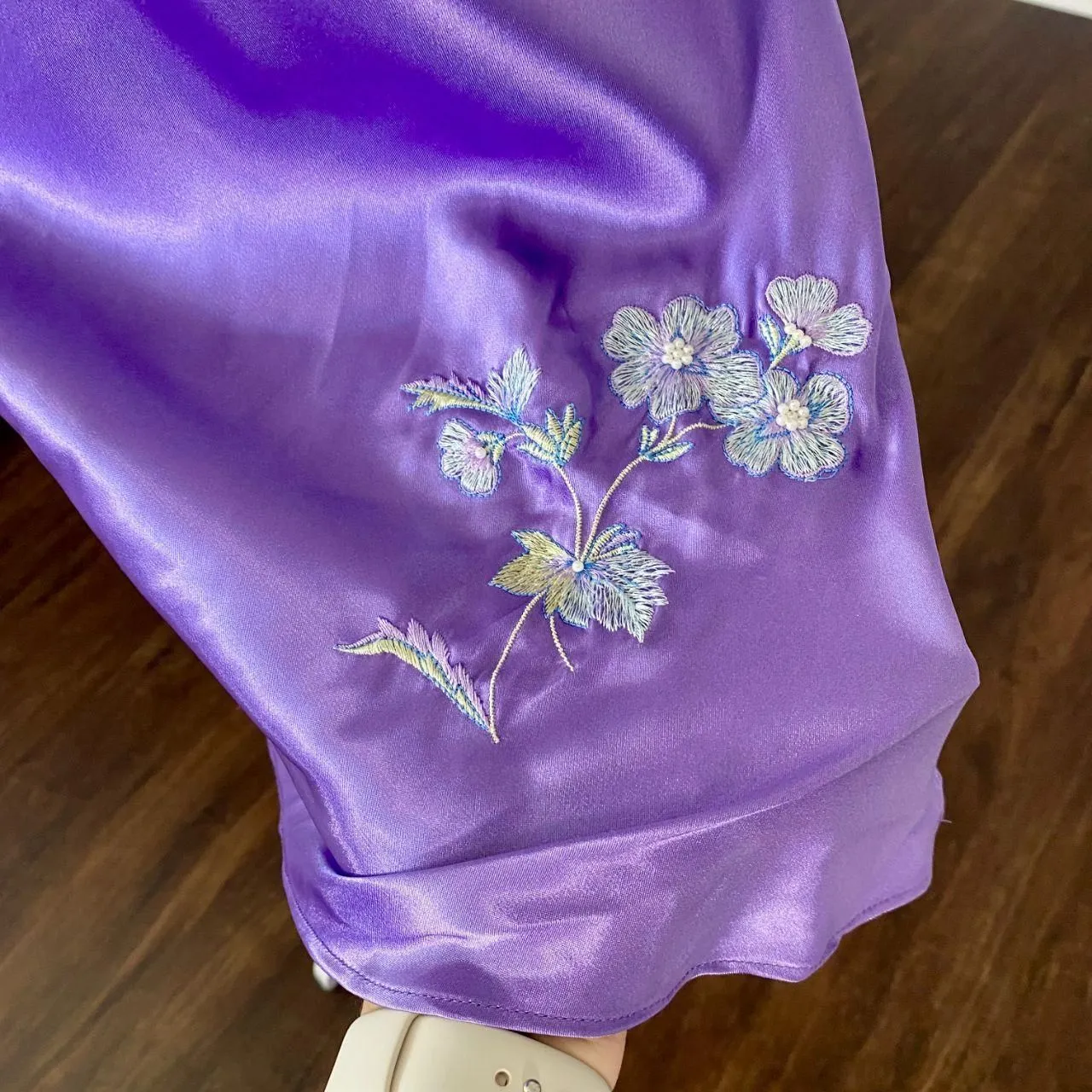 Cinema Etoile Early 2000's Fairy Embroidered Purple Satin Mini Slip Bow Dress M Size M - Image 4