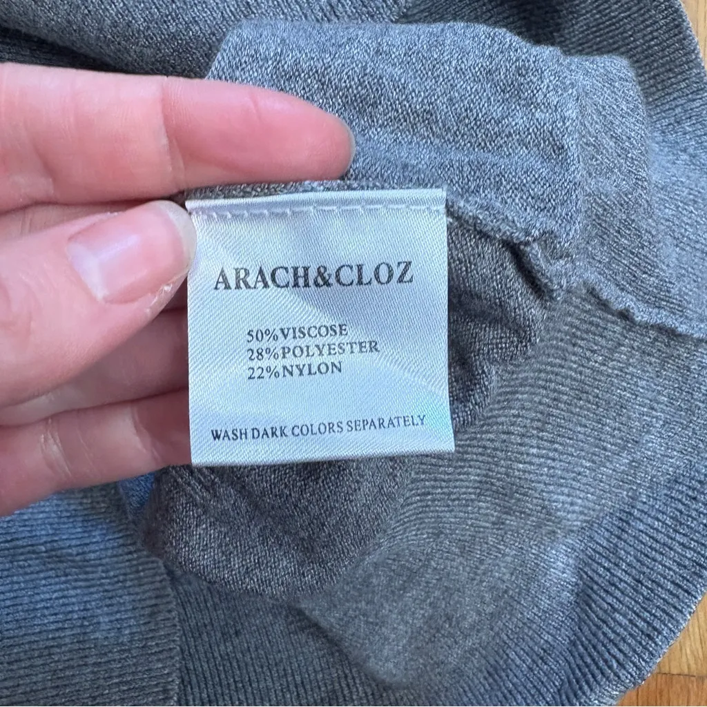 Arach&Cloz Women's Soft Knit Sweater Fall Dressy Casual Pullover Gray Tops SZ M Size M - Image 7