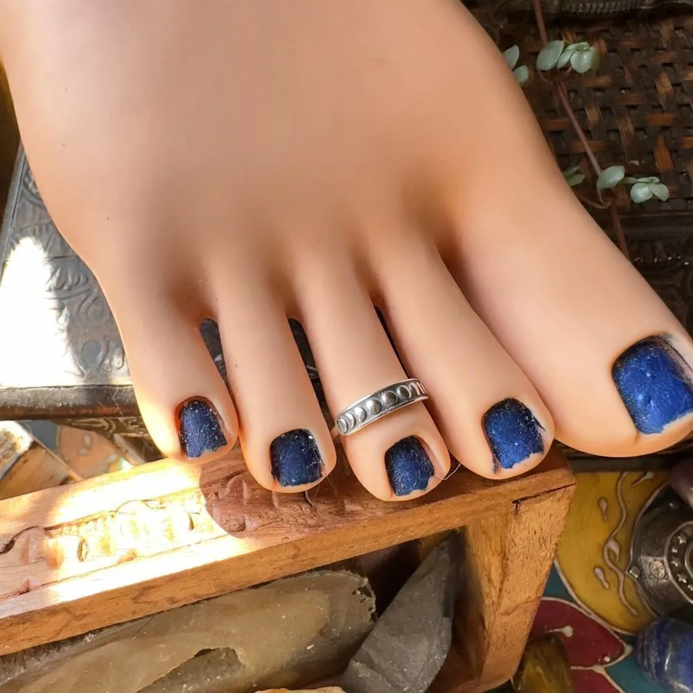 Moon Phase Sterling Silver Toe Ring Silver - Image 2