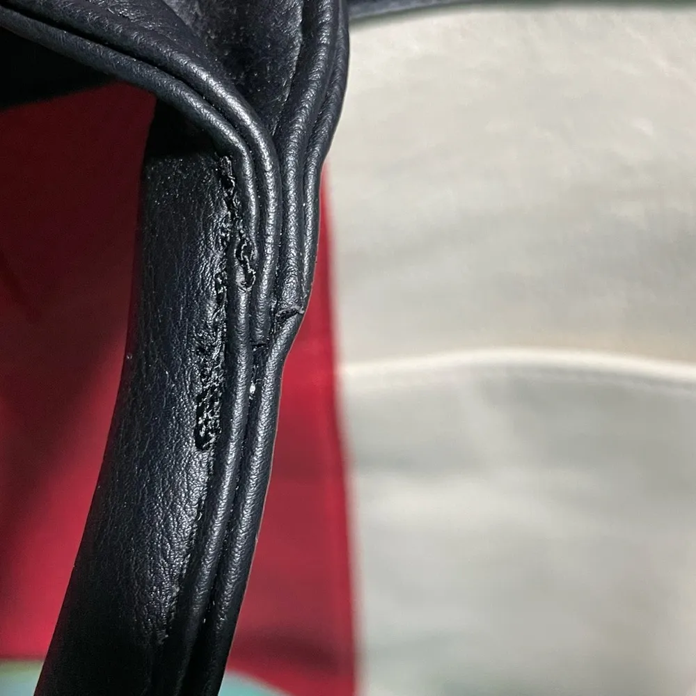 Christian Lacroix Vintage Leather Tote Bag Red/White/Blue/Black Flawed - Image 3