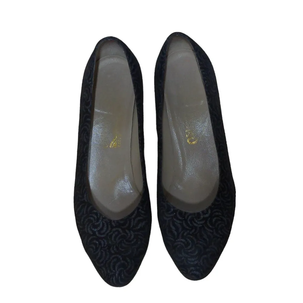 Salvatore Ferragamo Womens Classic Pump Heel Black Leather Abstract Slip On 6.5B - Image 5