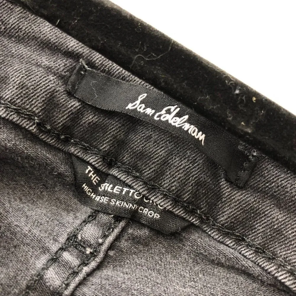 Sam Edelman Womens Jeans The Stiletto Crop High Rise Skinny Black Stretch 29 - Image 3