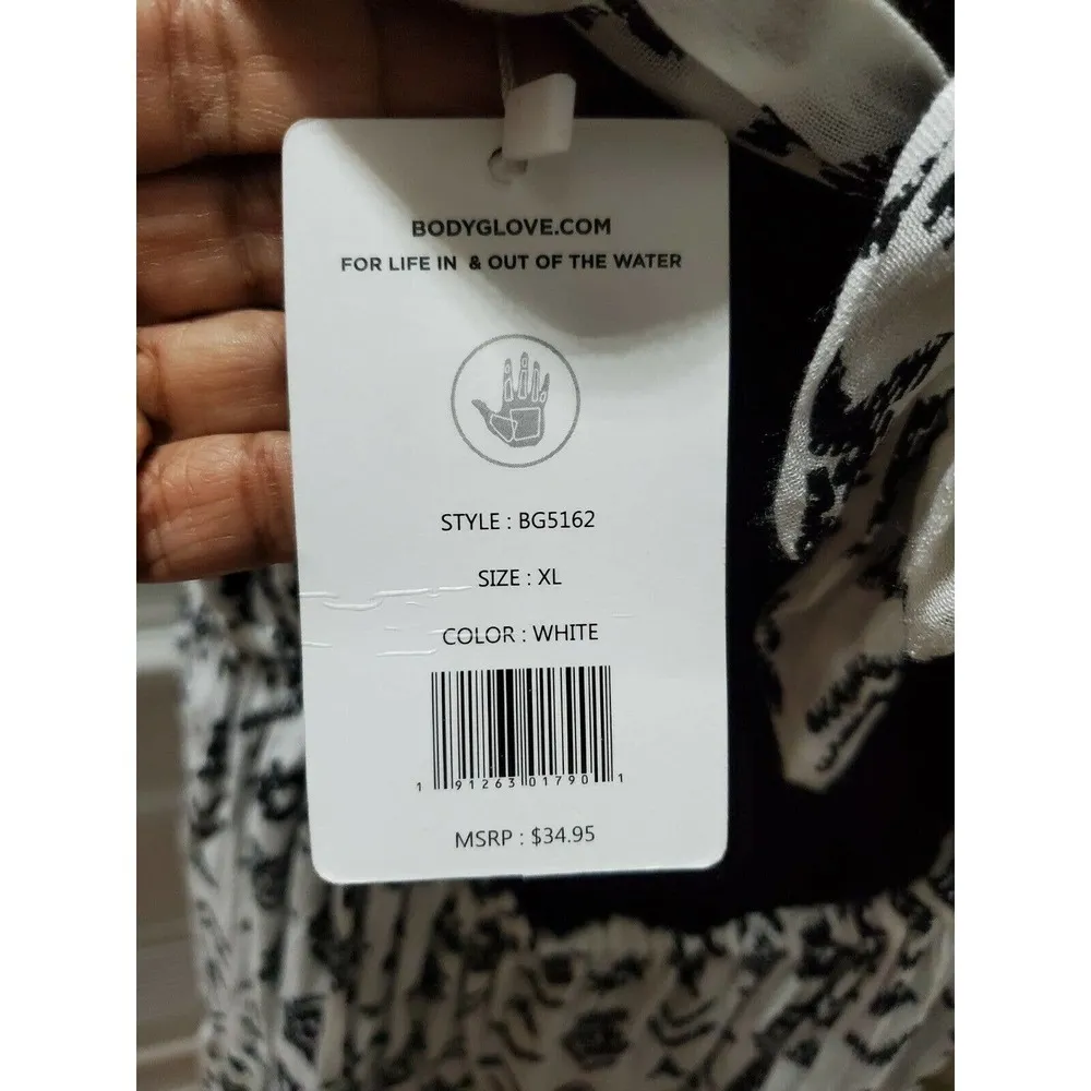 Body Glove Women's White 100% Rayon Scoop Neck Half Sleeve Knee Length Dress XL - Image 8