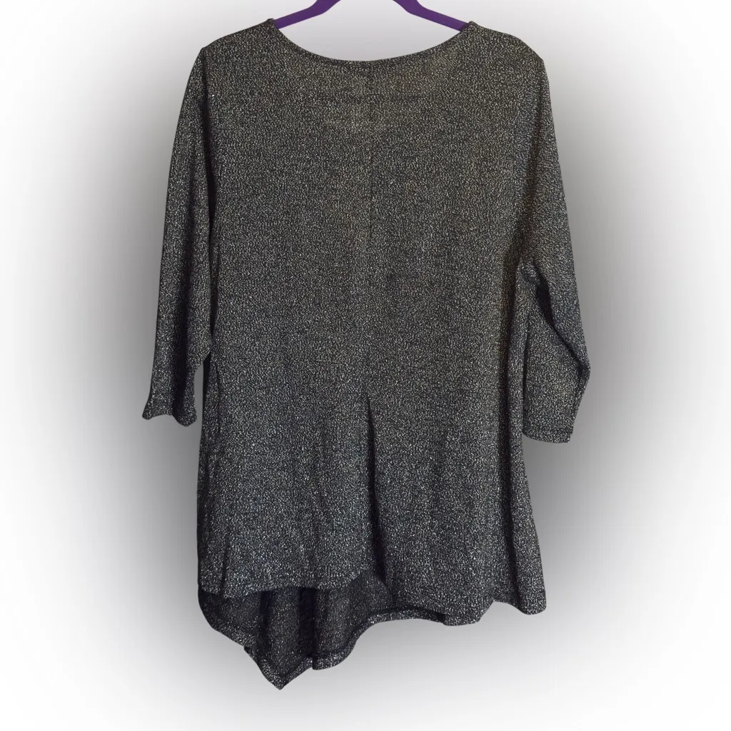 Lane Bryant Black and White Glitter Knit Top - Image 4