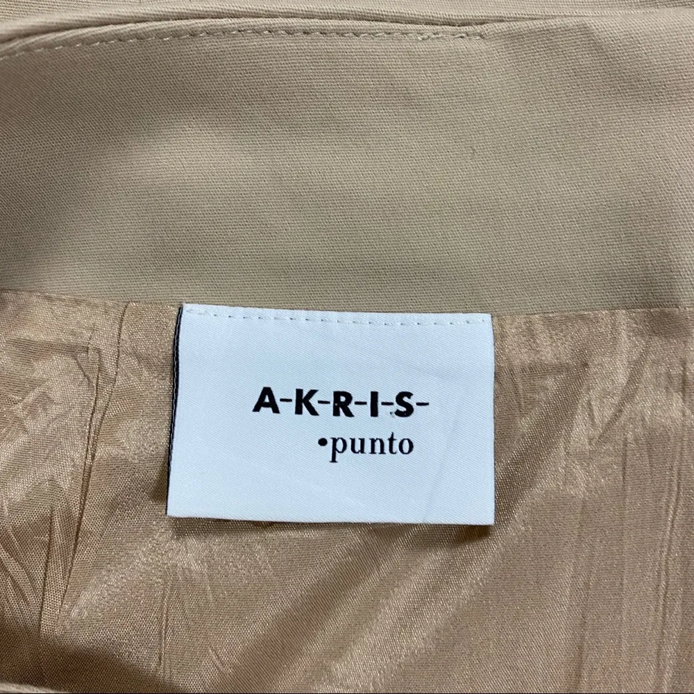 AKRIS punto beige yellow stripe pencil skirt - Image 6