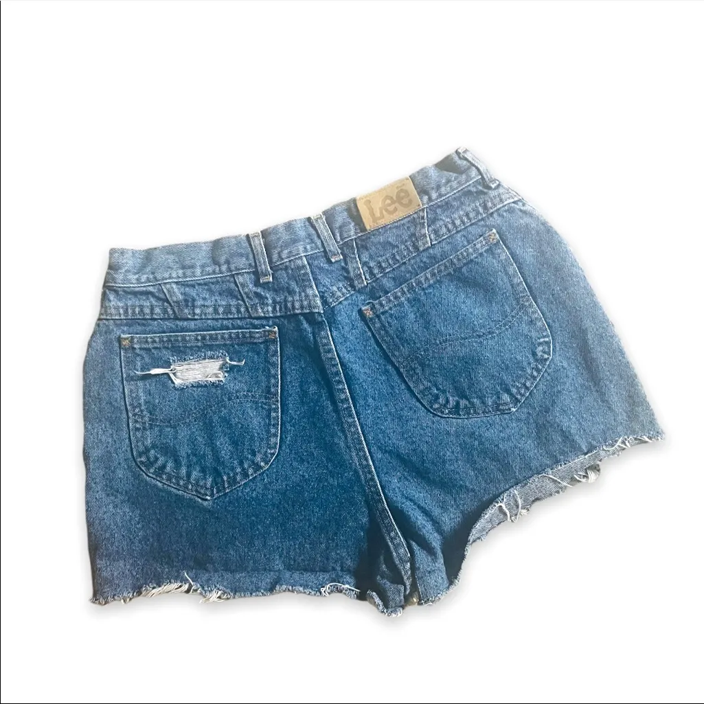 Lee | vintage hand distressed jean shorts - Image 6