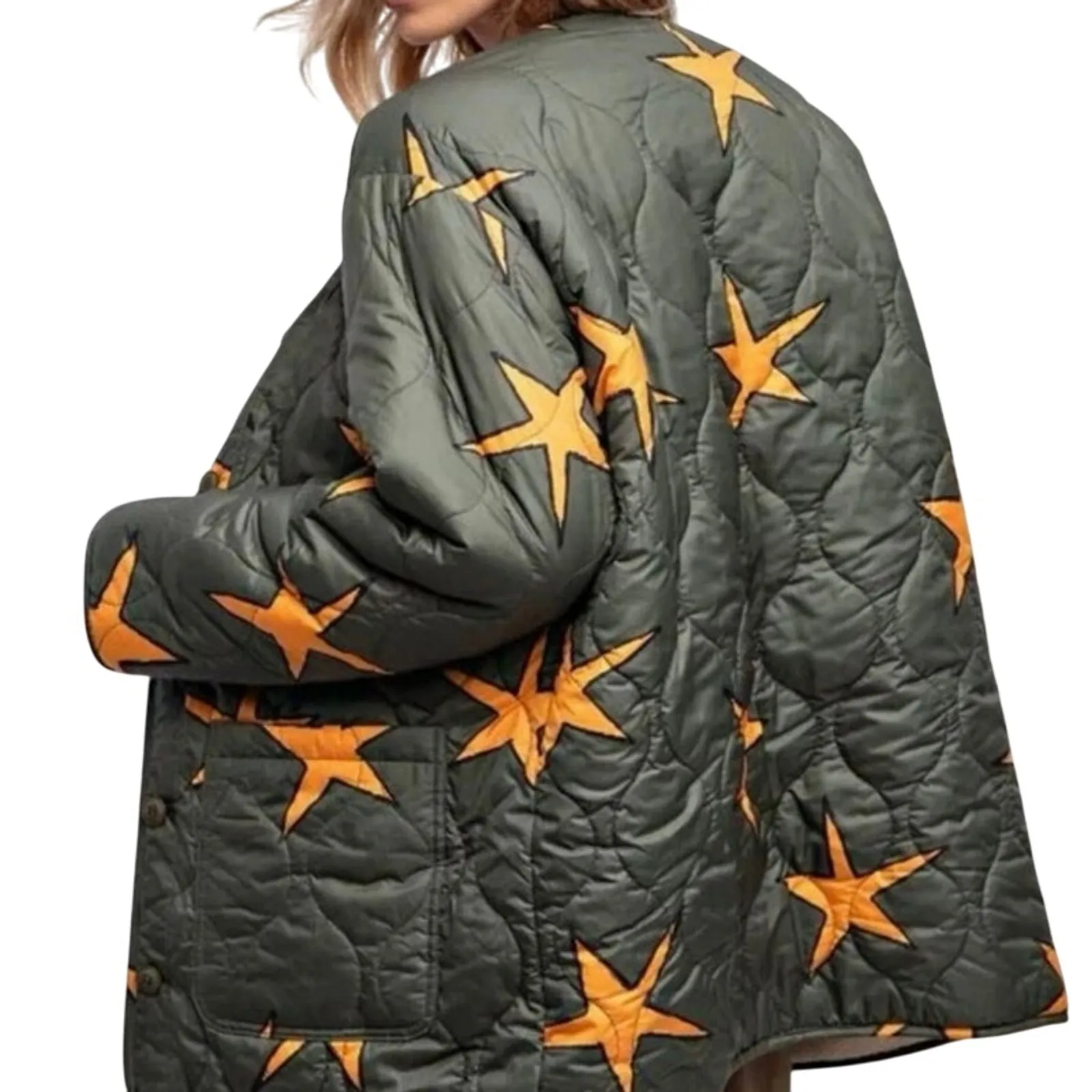 EASEL Reversible Jacket Quilted Starfish or Schnauzer Sherpa, Size L New w/ Tag - Image 9