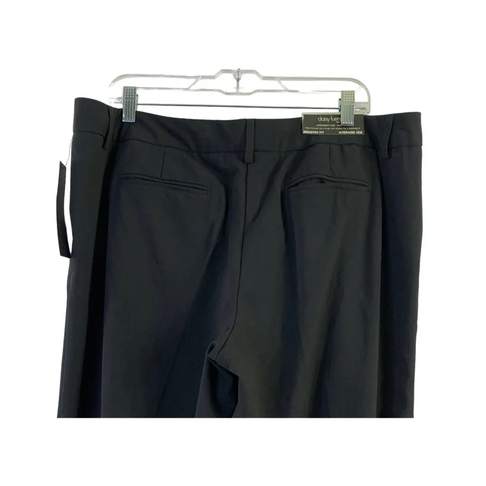 Daisy Fuentes Straight Leg Mid Rise Black Pants - Image 3