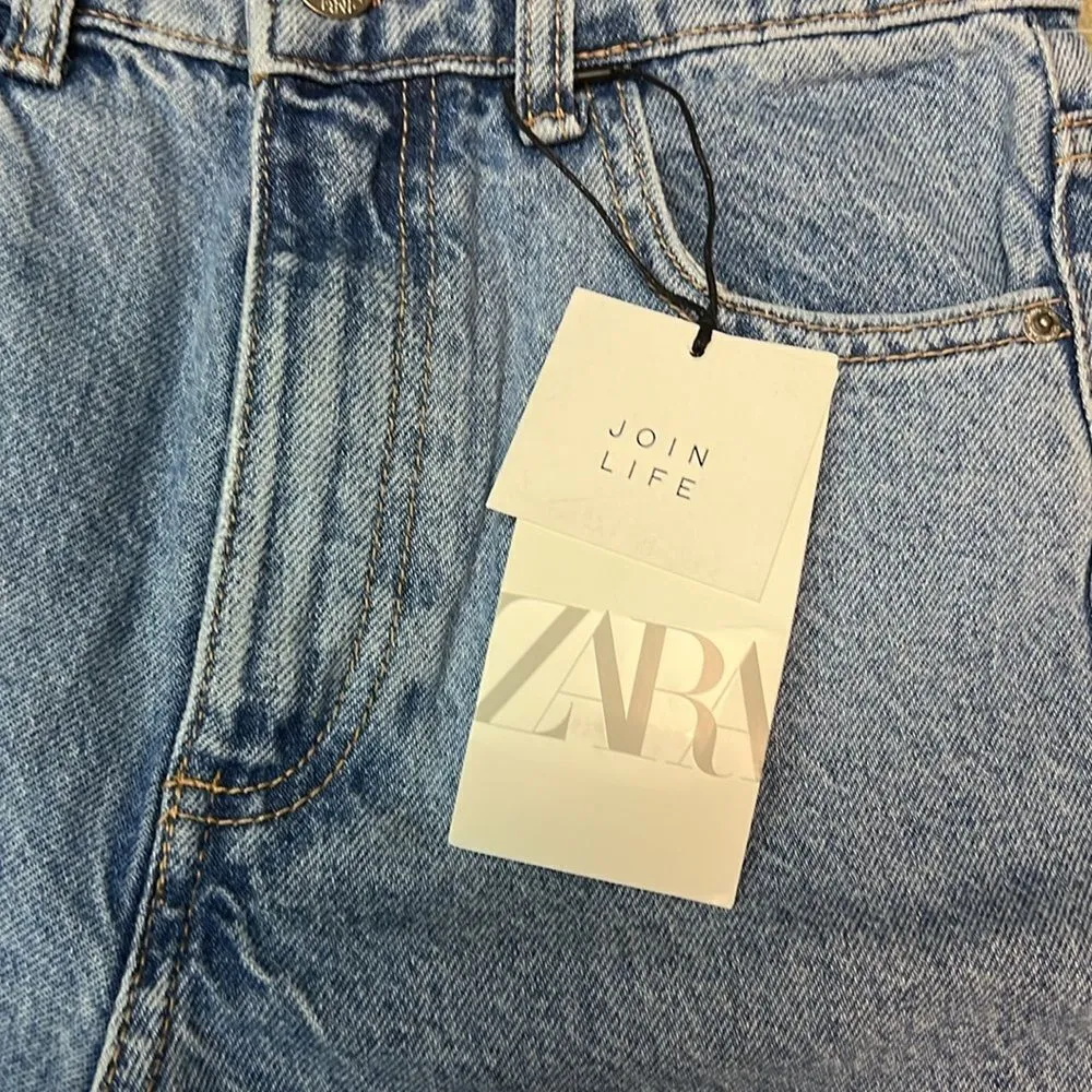 Zara High-Rise 8197/816 Wide Leg Culotte Jeans Sz:00 NWT C24 - Image 6