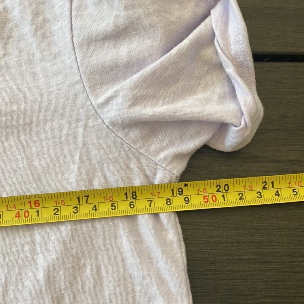 A.n.a. A new approach short sleeve cuffed crew neck love happy medium purple - Image 5