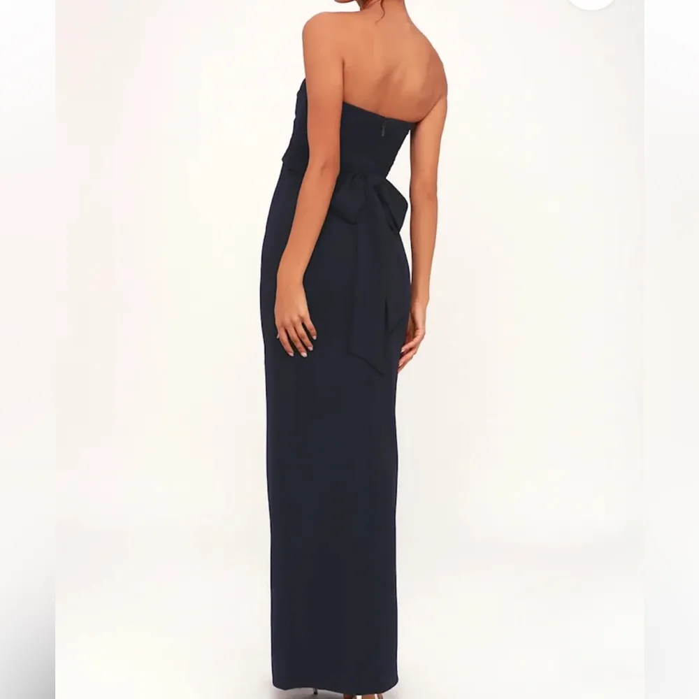 Lulus Own the Night Navy Blue Strapless Maxi Dress Size XL - Image 3