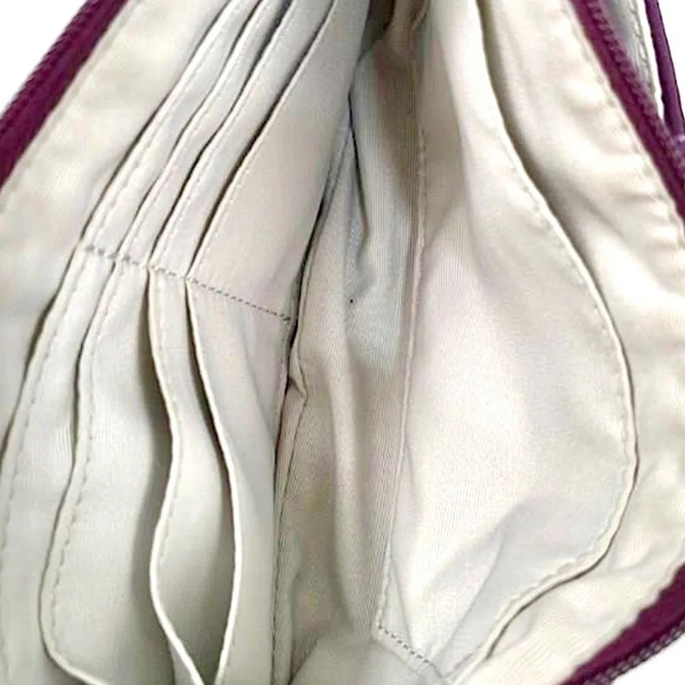 COACH Purple Jacquard Signature C Wristlet Clutch with Top Zipper Closure - Image 4