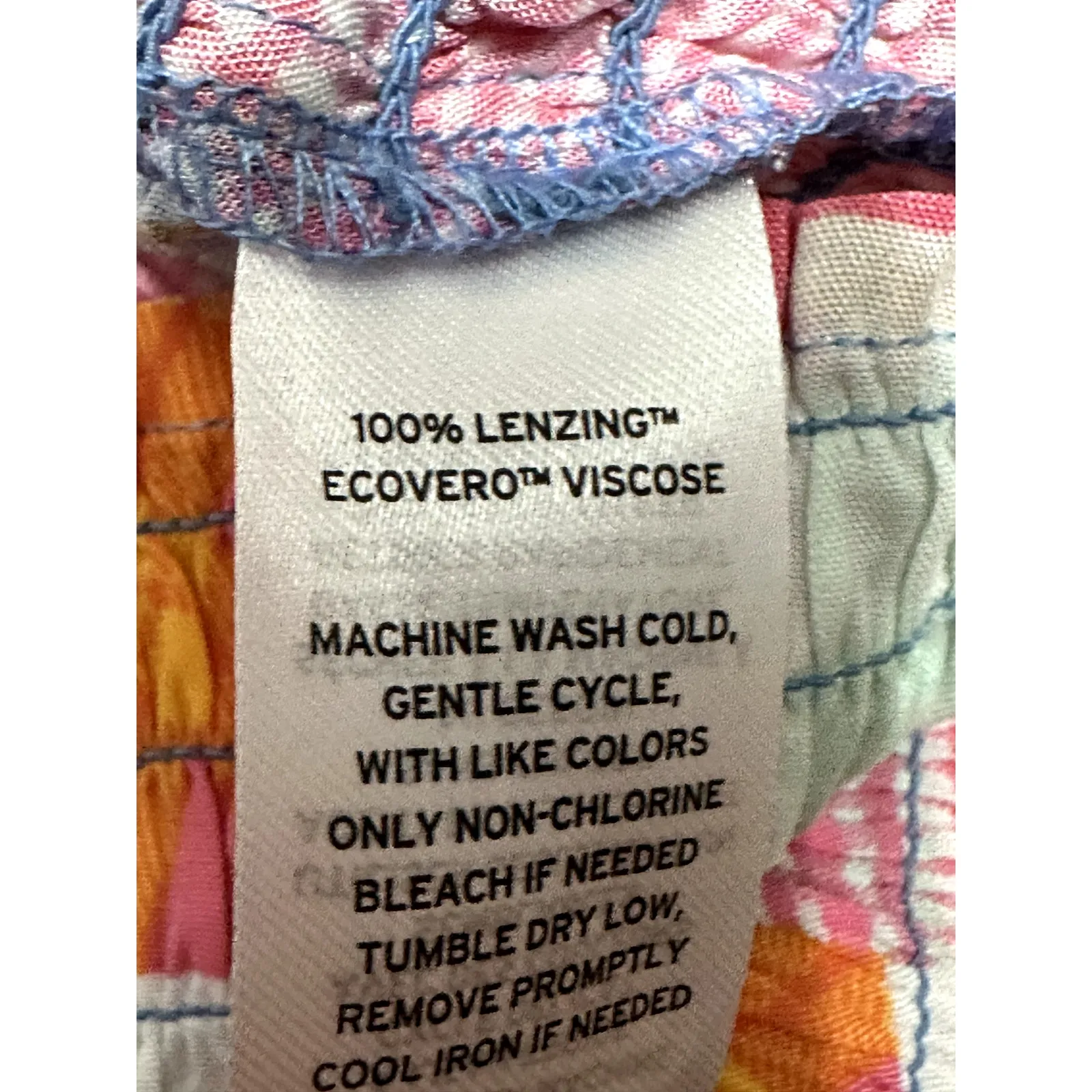 BP. Crop Top Smocked Adjustable Shoulder Tie Geometric Pattern Multi Pastel NWOT - Image 8