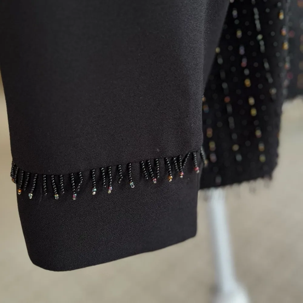 John Meyer of Norwich Blazer Beaded Fringe Black 22W Cocktail Holiday Party Chic - Image 7