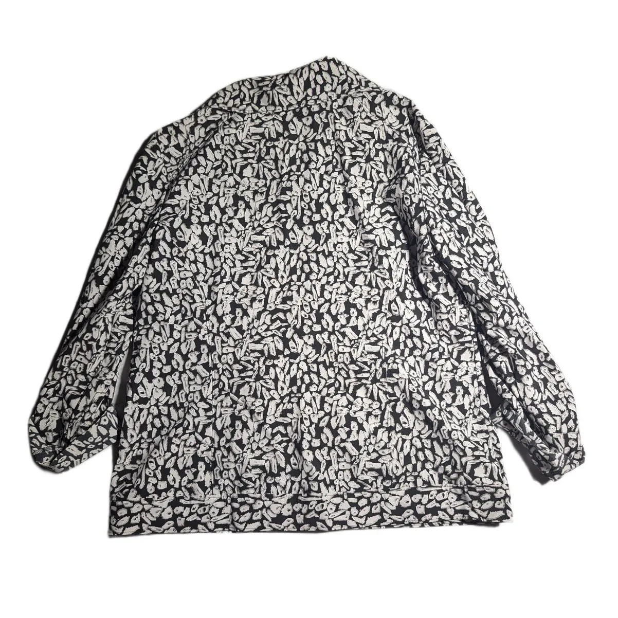 Vtg Y2K Laura Ashley Black White Metallic Leopard Print Zip Up Track Jacket P M Size undefined - Image 2