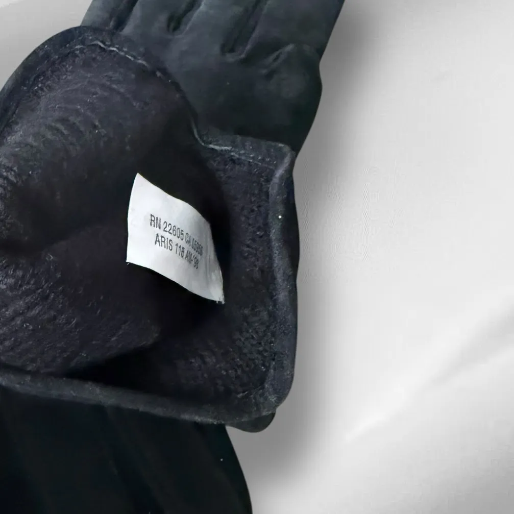 Aris Black‎ Leather Gloves Black - Image 3