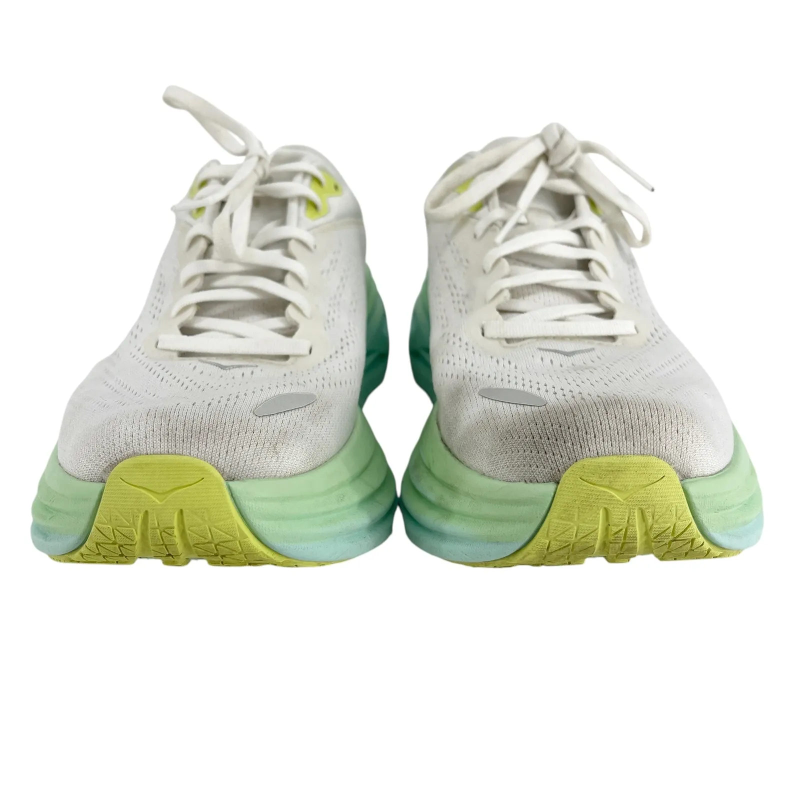 Hoka Womens Bondi 8 Running Sneaker Shoe Size 11 Blanc/Sunlit Ocean Active - Image 9