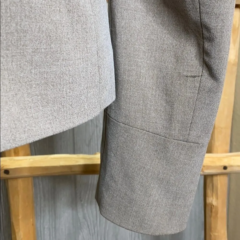 Caslon Taupe Button Blazer Mandarin Collar 8 - Image 5