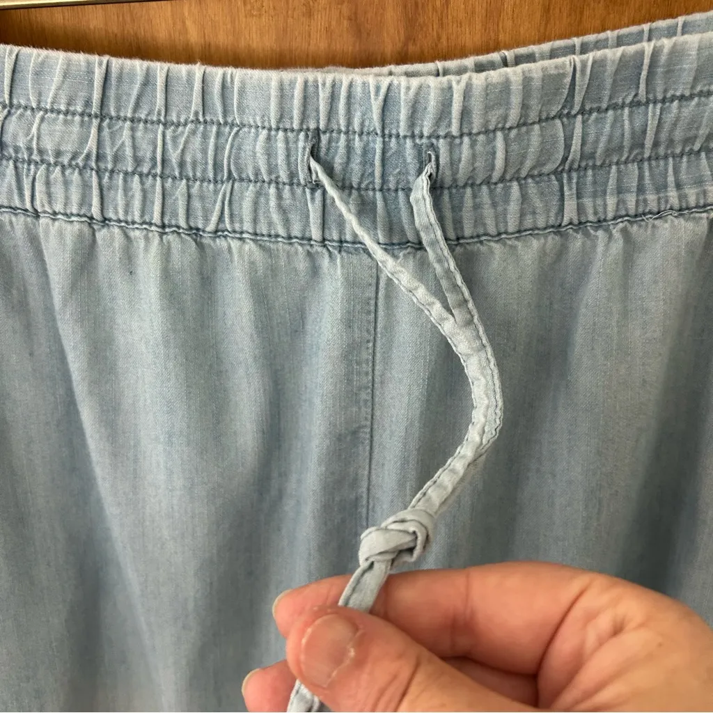 Garnet Hill Pull-On Wide Leg Chambray Pants. Size XL. - Image 8