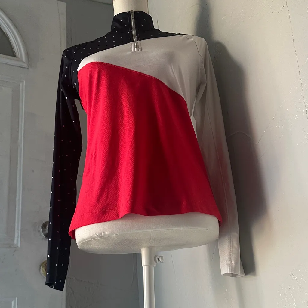 Lady Hagen Color Block Long Sleeve Top - Red, Blue, White. - Image 7