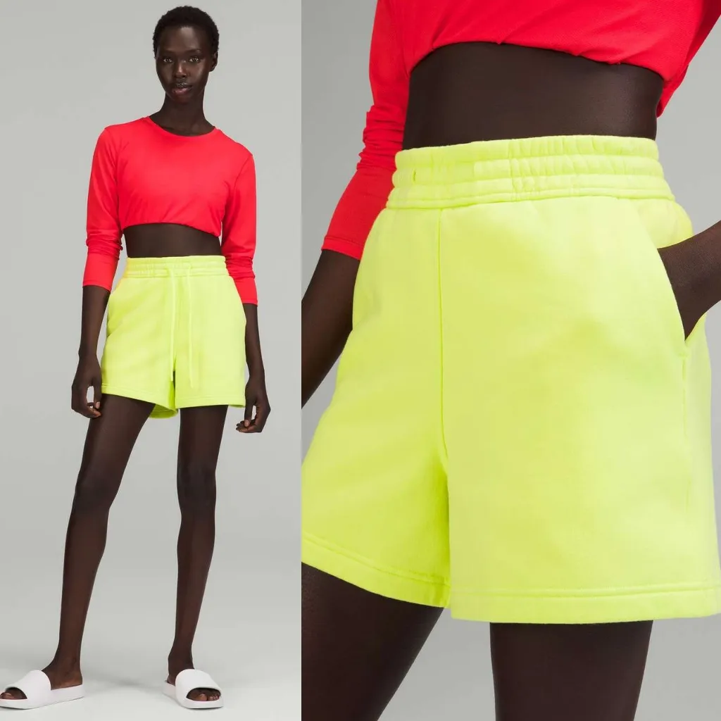 Lululemon Loungeful High Rise Short 4" Electric Lemon - Image 2