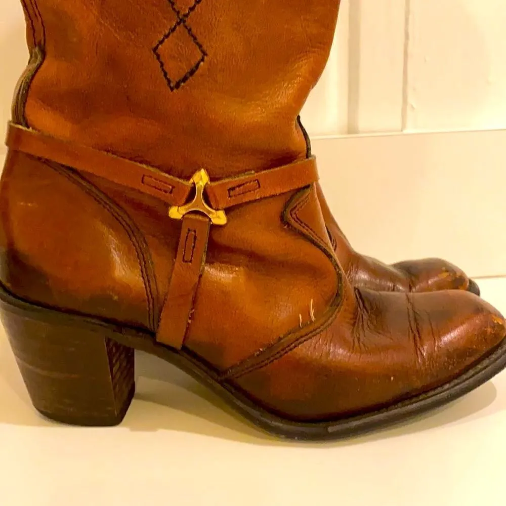 Vintage Wrangler Western Hippie Boots 70s 80s Boho A8 - Image 7