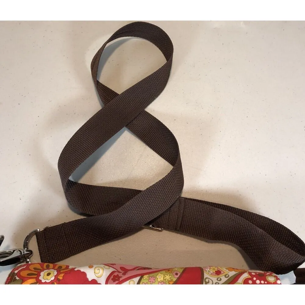 BORSA BELLA Large Floral Cotton Tote Messenger Crossbody Purse Bag - Image 4