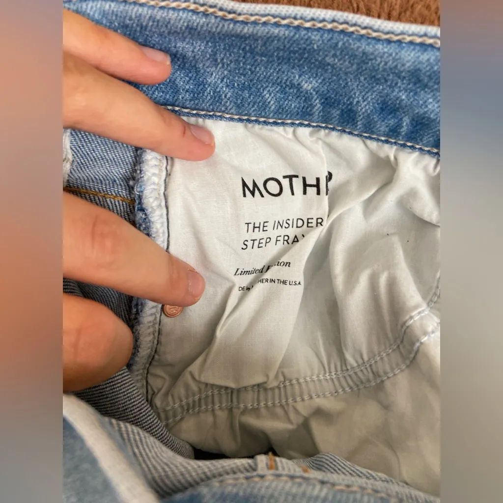 MOTHER The Insider Crop Step Fray Wash Jeans 29 Limited Edition Blue - Image 6