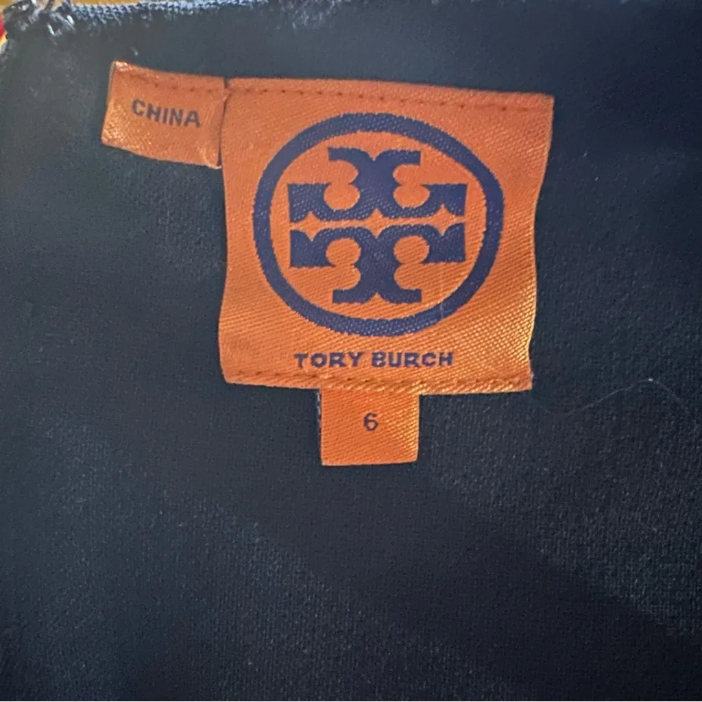 Tory Burch black tuxedo satin trim wool crepe cocktail dress Size 6 - Image 2