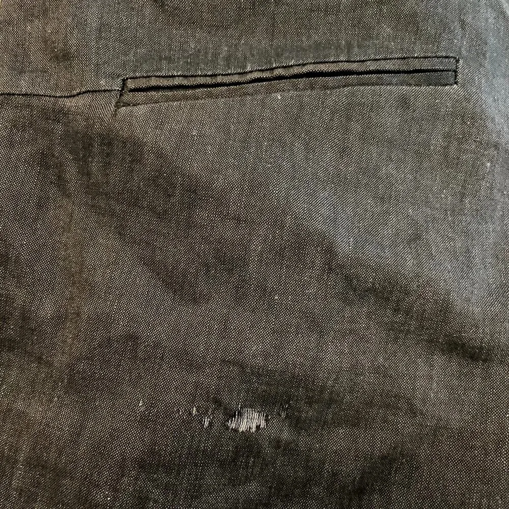 Theory Trouser Pants Wool Linen Blend Mid-Rise Straight Leg Flat Pockets Black 4 - Image 5