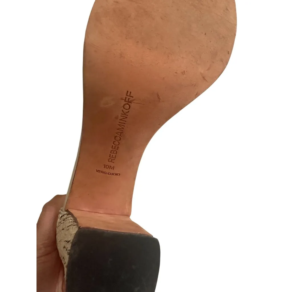 REBECCA MINKOFF Straw Woven Ankle Strap Heels Size 10 - Image 5