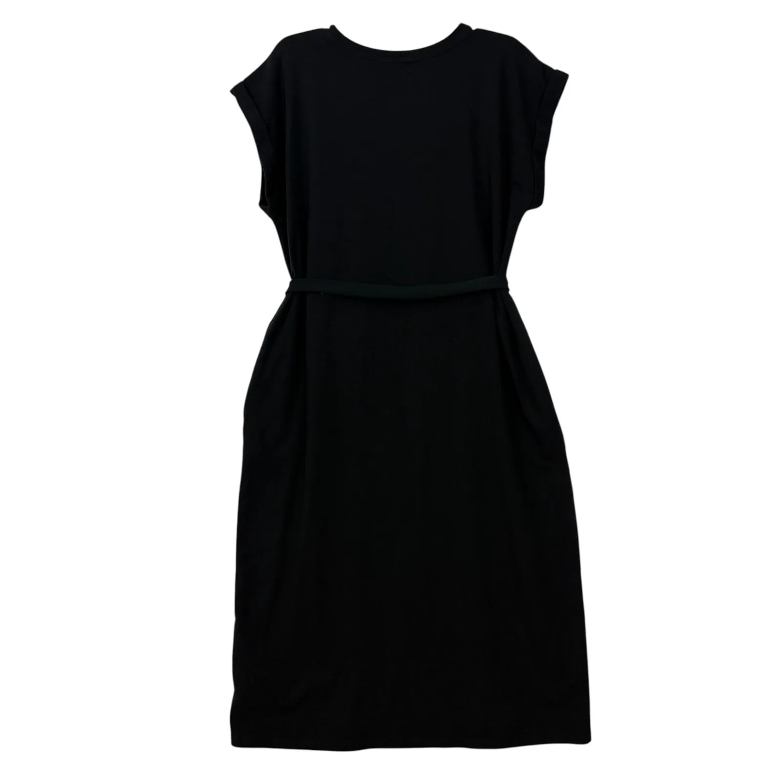 Nordstrom Black Cap Sleeve Midi Dress Belted Casual Everyday Women XL - Image 5